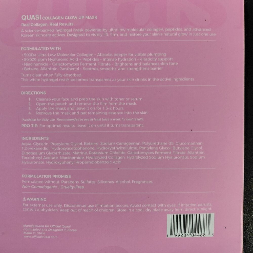 Quasi Collagen Glow Up Mask - NEW - Picture 2 of 2